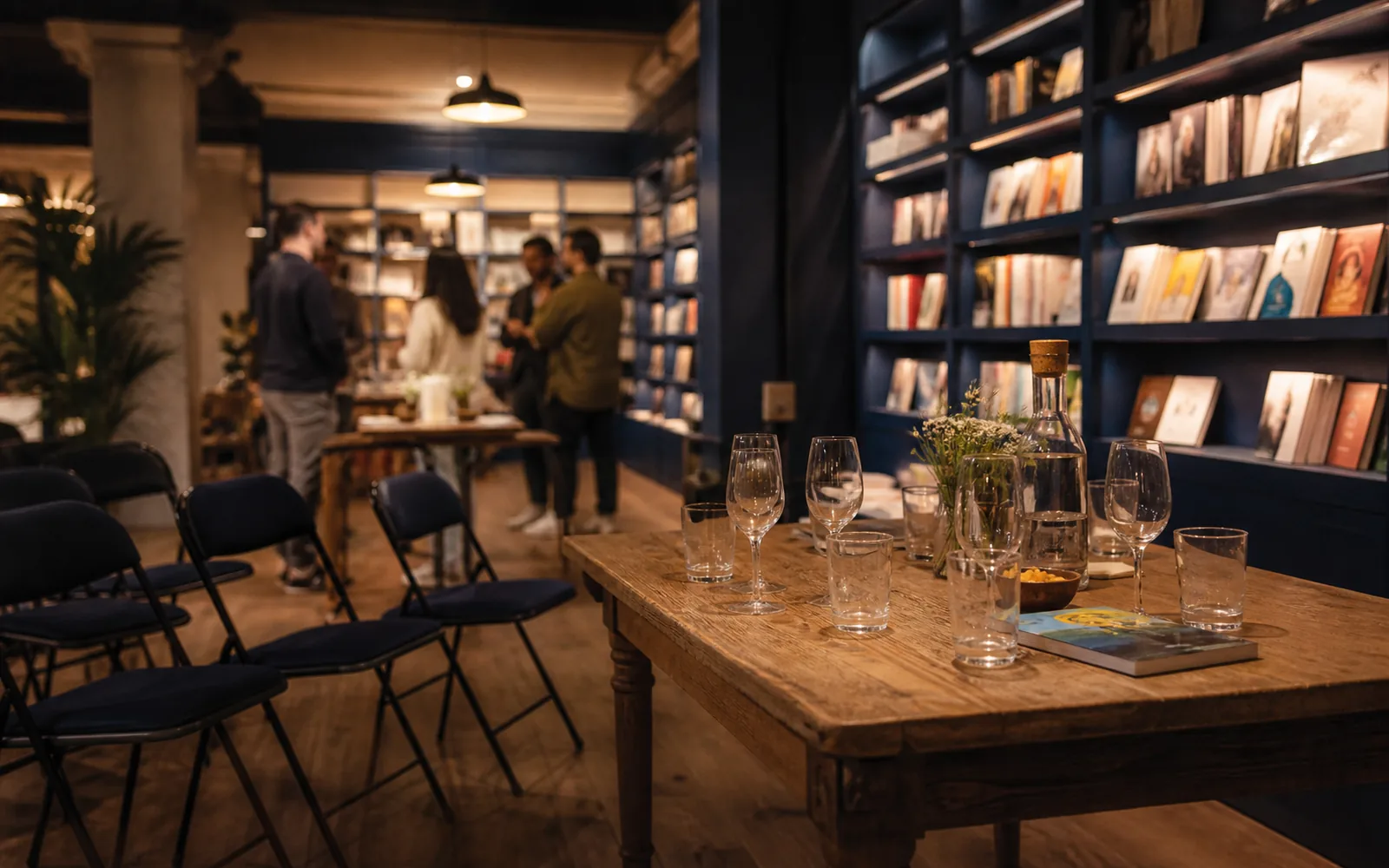 Soirée rencontre, la librairie réaménagée en salle